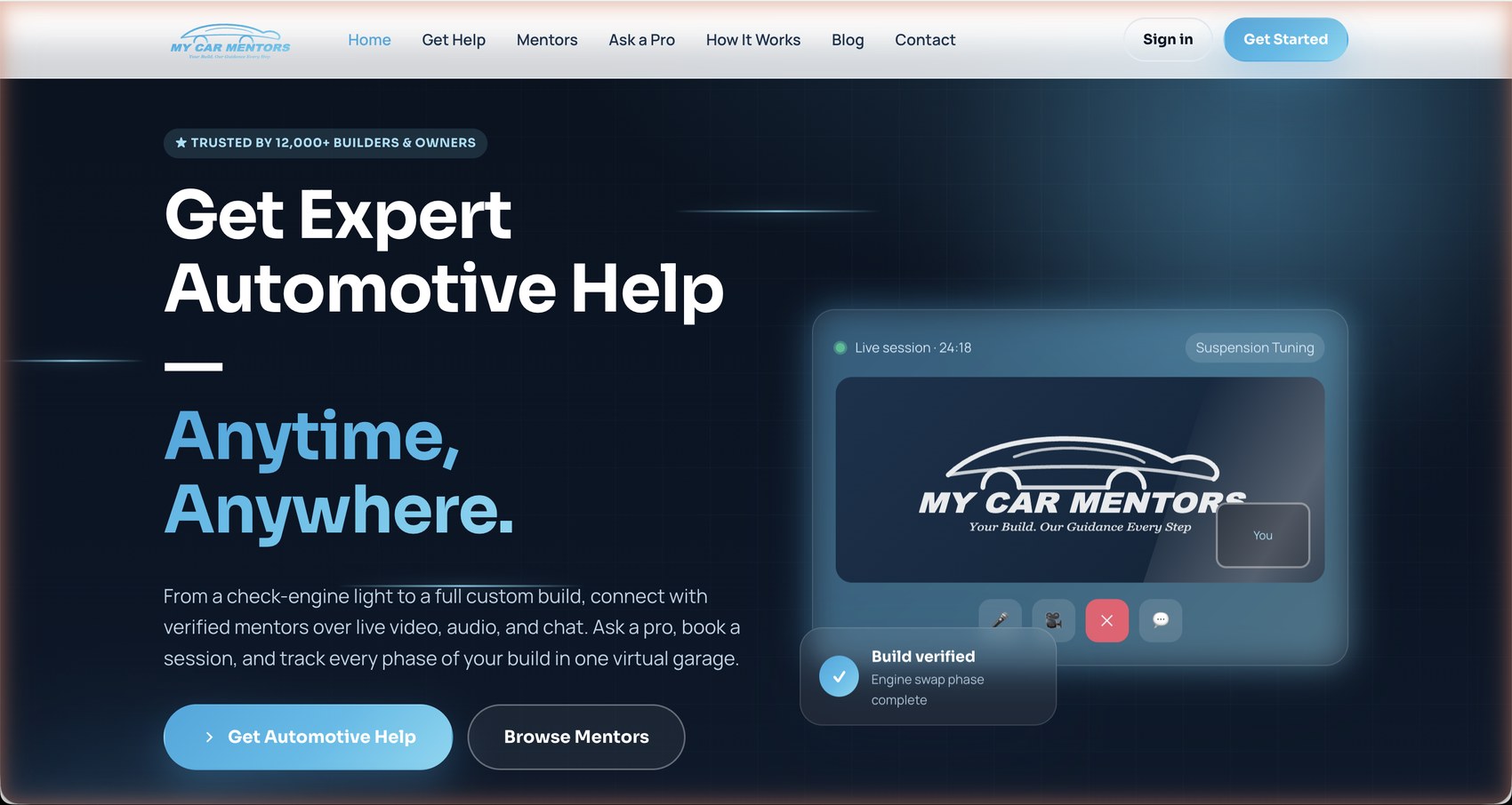 My Car Mentors website preview