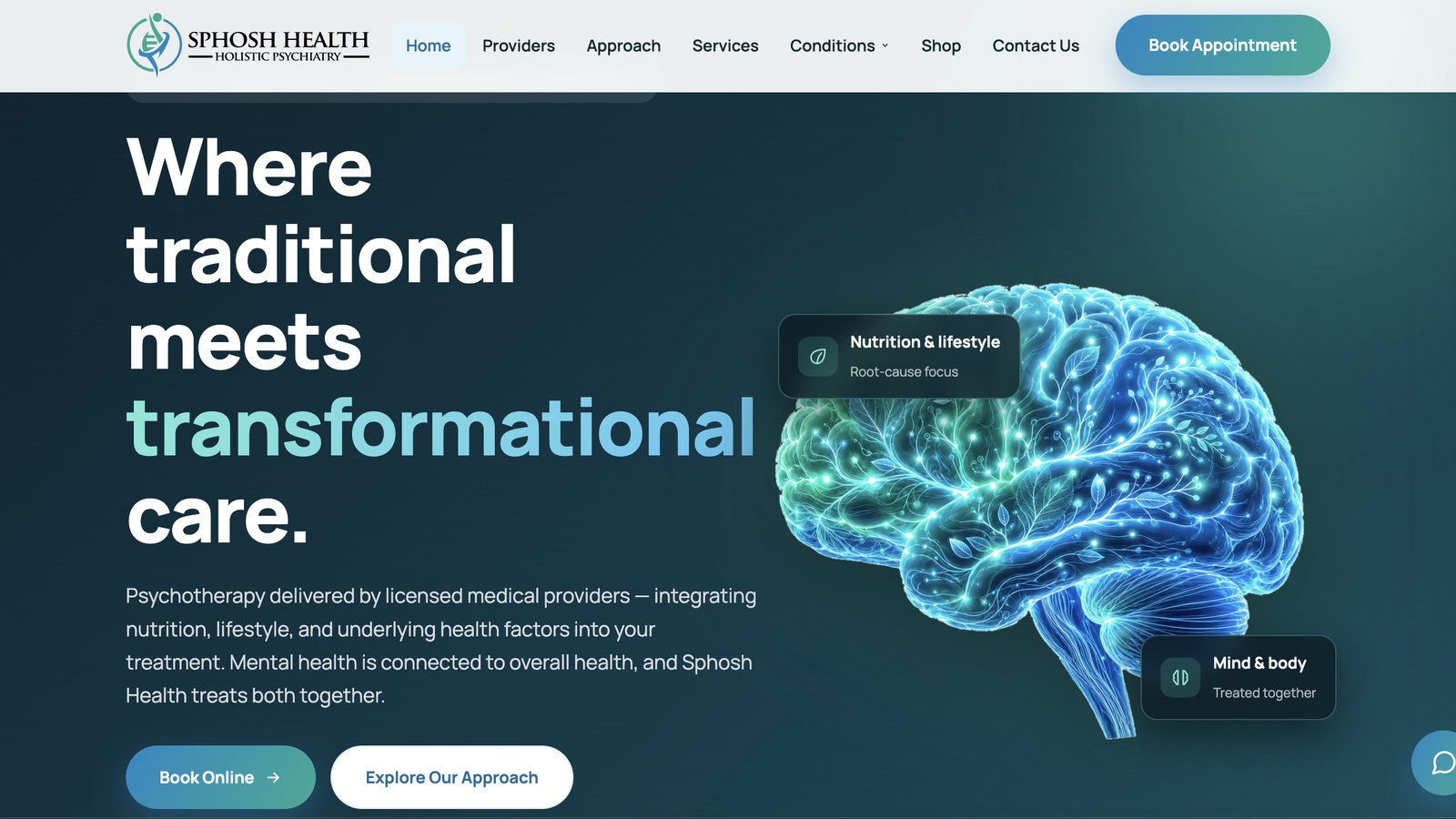 Sphosh Health website preview